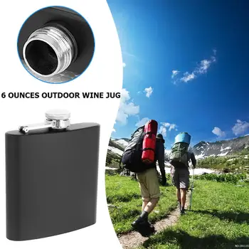 

6oz Matte Mini Flagon Outdoor Drinkware Portable Spray matte black lacquer Stainless Steel Hip Flask Kitchen Gargets and Tool