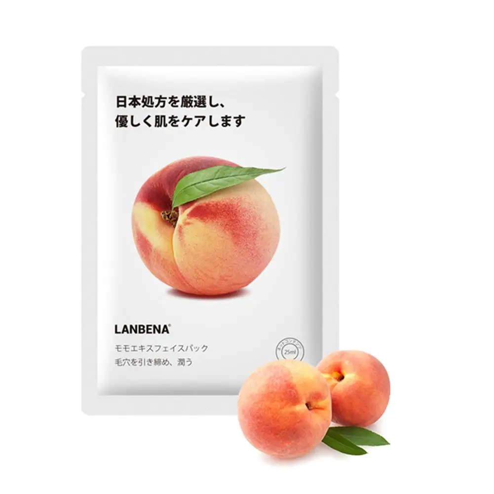 Peach Маска для лица с фруктами, глубокое увлажнение, контроль жирности, маска авокадо, персик, алоэ, апельсин, лист, маска для лица, водоблокирующая, уход за кожей - Цвет: Peach