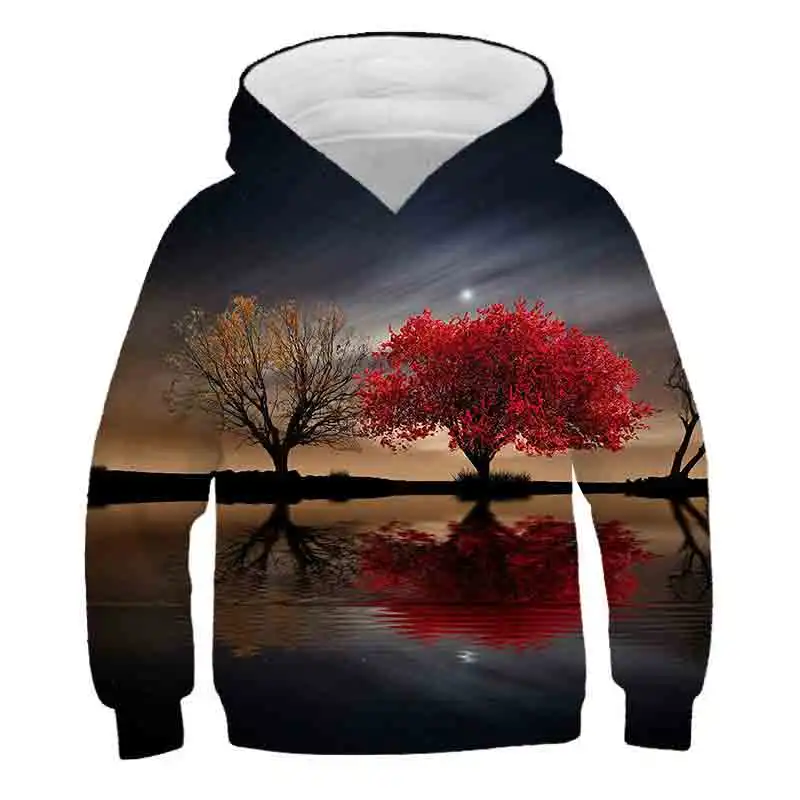 what is a youth hoodie Winter/Autumn Warm Beautiful Landscape Clothing For Little Girls Flowers Print Hoodie Children Pullover For Boys Sweatshirt baby hooded shirt Hoodies & Sweatshirts
