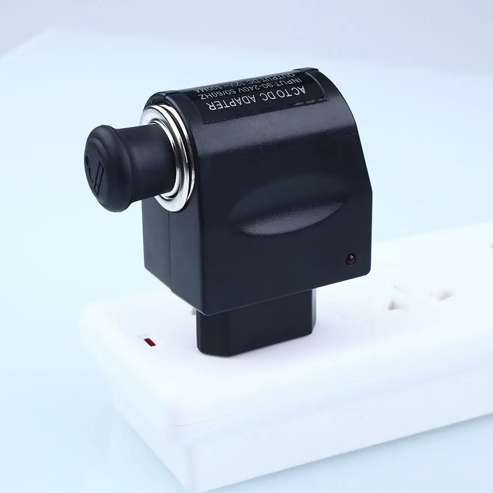 Domestic AC/DC Car  Lighter Converter Socket Adapter 220 V12V Balck