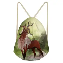 HaoYun/женский рюкзак на шнурках для путешествий, пляжная обувь с изображением оленя, с карманами, каваи, животные, для девочек, мини-органайзер, сумки