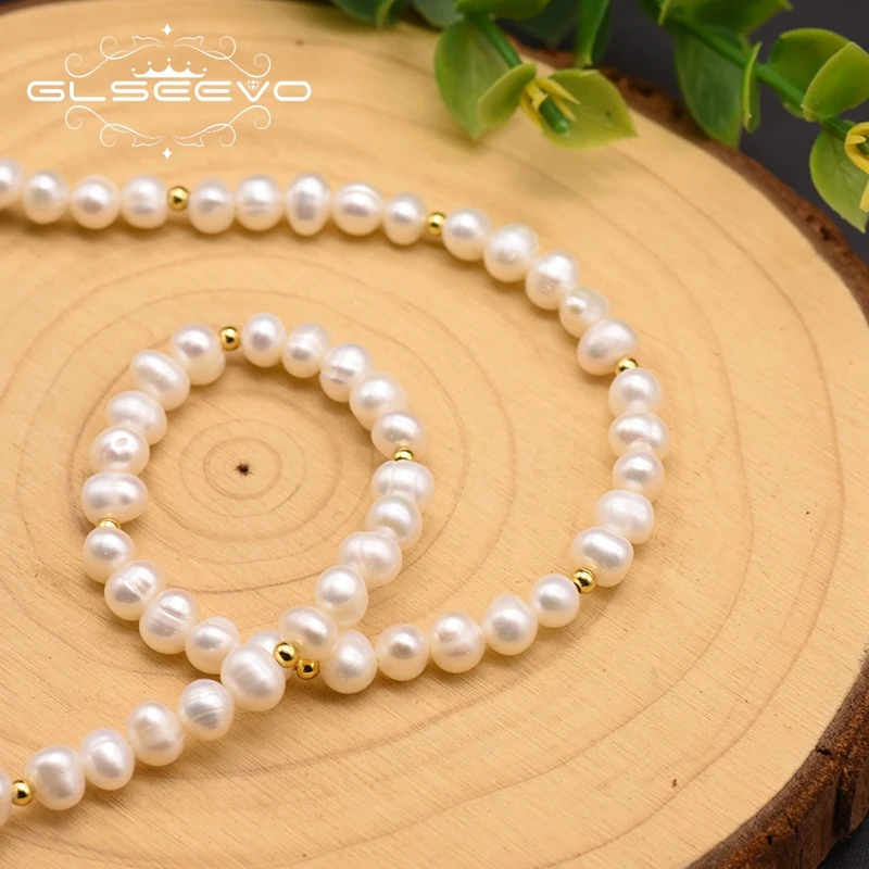 GLSEEVO, ручная работа, натуральный пресноводный белый жемчуг, подвеска, ожерелье для женщин, девушек, влюбленных, прекрасный подарок, колье, Femme GN0161