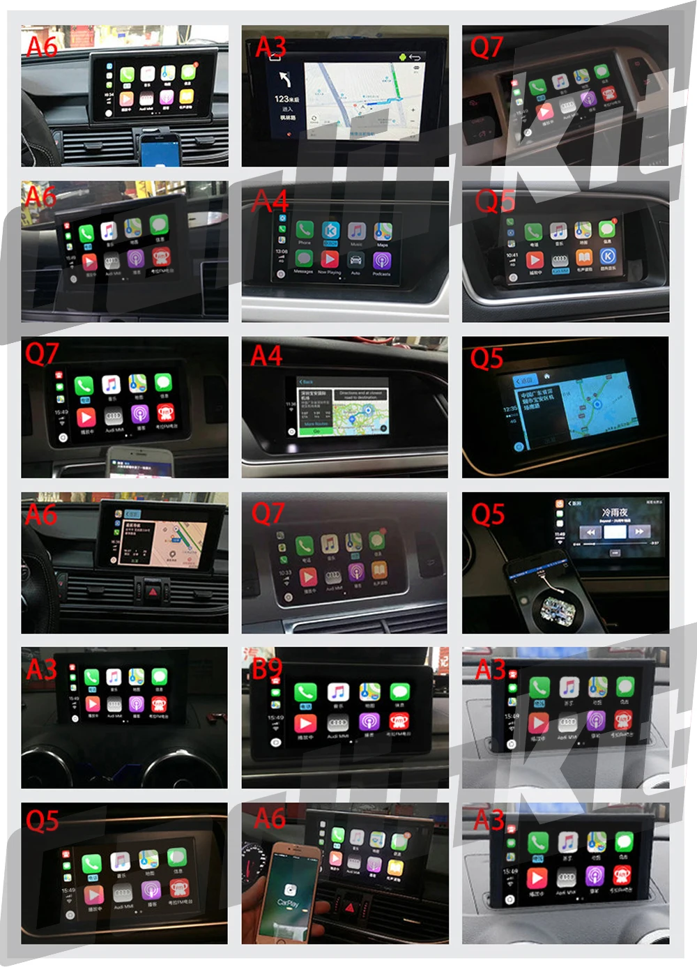 Carlinkit беспроводной CarPlay Android Авто модифицированный комплект для Audi Q3 2013- экран обратного изображения CarPlay декодер