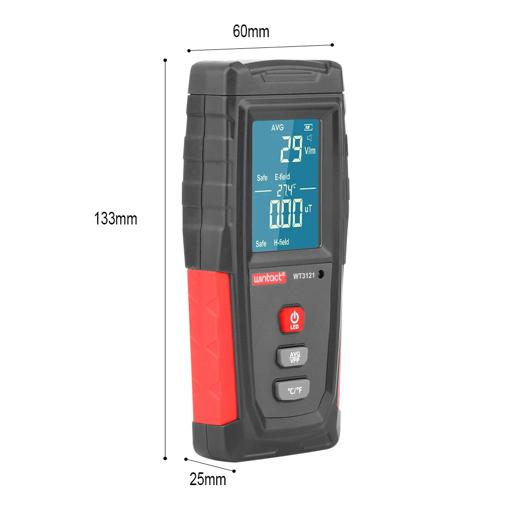 RZ Electromagnetic Field Radiation Detector Tester EMF Meter Portable Indicator Buzzer alarm magnetic Radiation survey meter