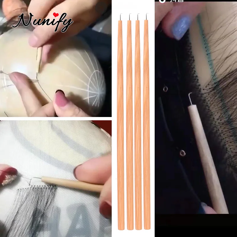Lace Wig Needles Nunify Ventilating For Lace Wig Kit Wig Needle Holder And Together For Making Crochet Hair Tools wig making t pins hair extensions tool lace wig needles