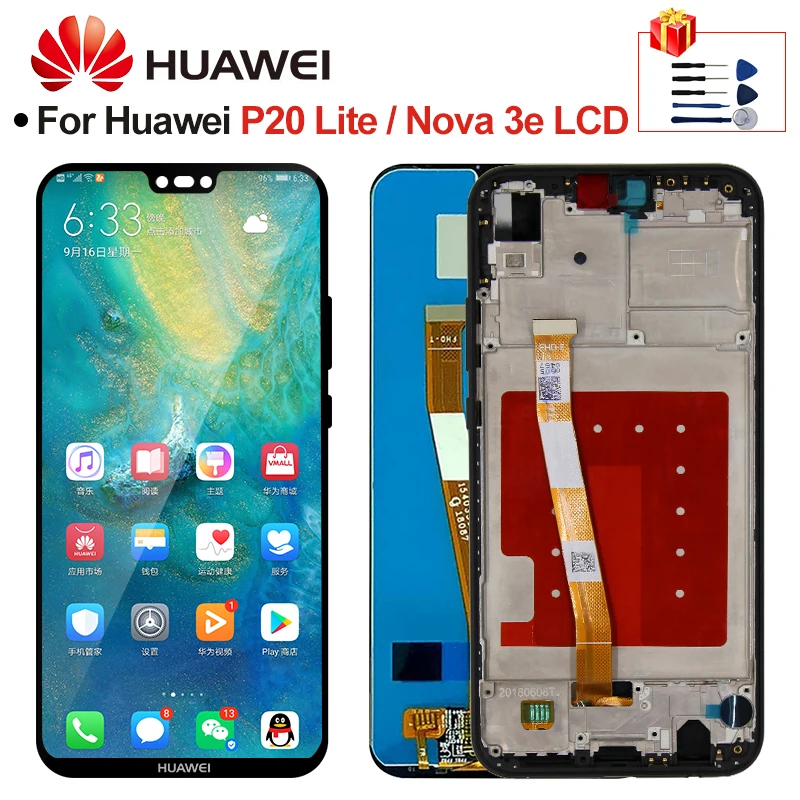 ЖК экран для HUAWEI P20 Lite дисплей Nova 3e запчасти сборки дисплея|Экраны мобильных