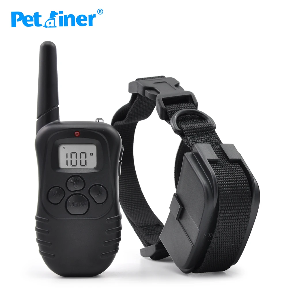 Petrainer-Collar de entrenamiento para perros 300M, Control remoto, 100LV Shock + Vibra, eléctrico AliExpress Hogar y jardín