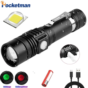 

Powerfull Super Bright Led flashlight USB linterna led torch T6/L2/V6 Power Tips Zoomable Bicycle Light 18650 Rechargeable z50