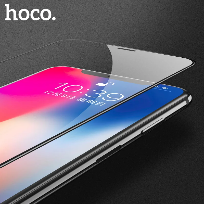 HOCO для Apple iPhone X XS 3D закаленное защитная стеклянная пленка экрана полное покрытие