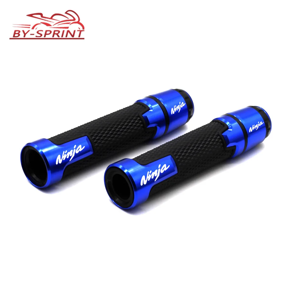 7/" 22mm Motorcycle For KAWASAKI Ninja 250R 300R 250 400 650R 1000 2008- Accessories Handlebar Grips - Цвет: Синий