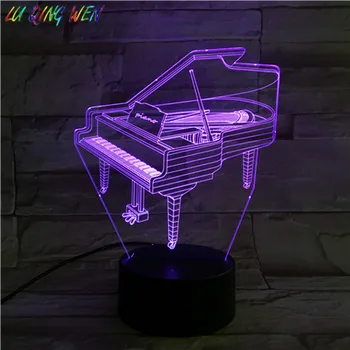 

Musical Instrument Piano 3d Light Night Light Usb Touch Sensor Light Home Decor Atmosphere Child Pianoforte Table Lamp Bedroom