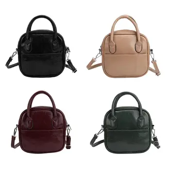 

New Fashion Handbag Delicate Texture Women PU Leather Shoulder Crossbody Bag Fashion Pure Color Messenger Handbag