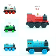 Магнитный деревянный Паровозик Emily Train, магнитные игрушки, рождественский подарок для детей, деревянные дорожки для детей