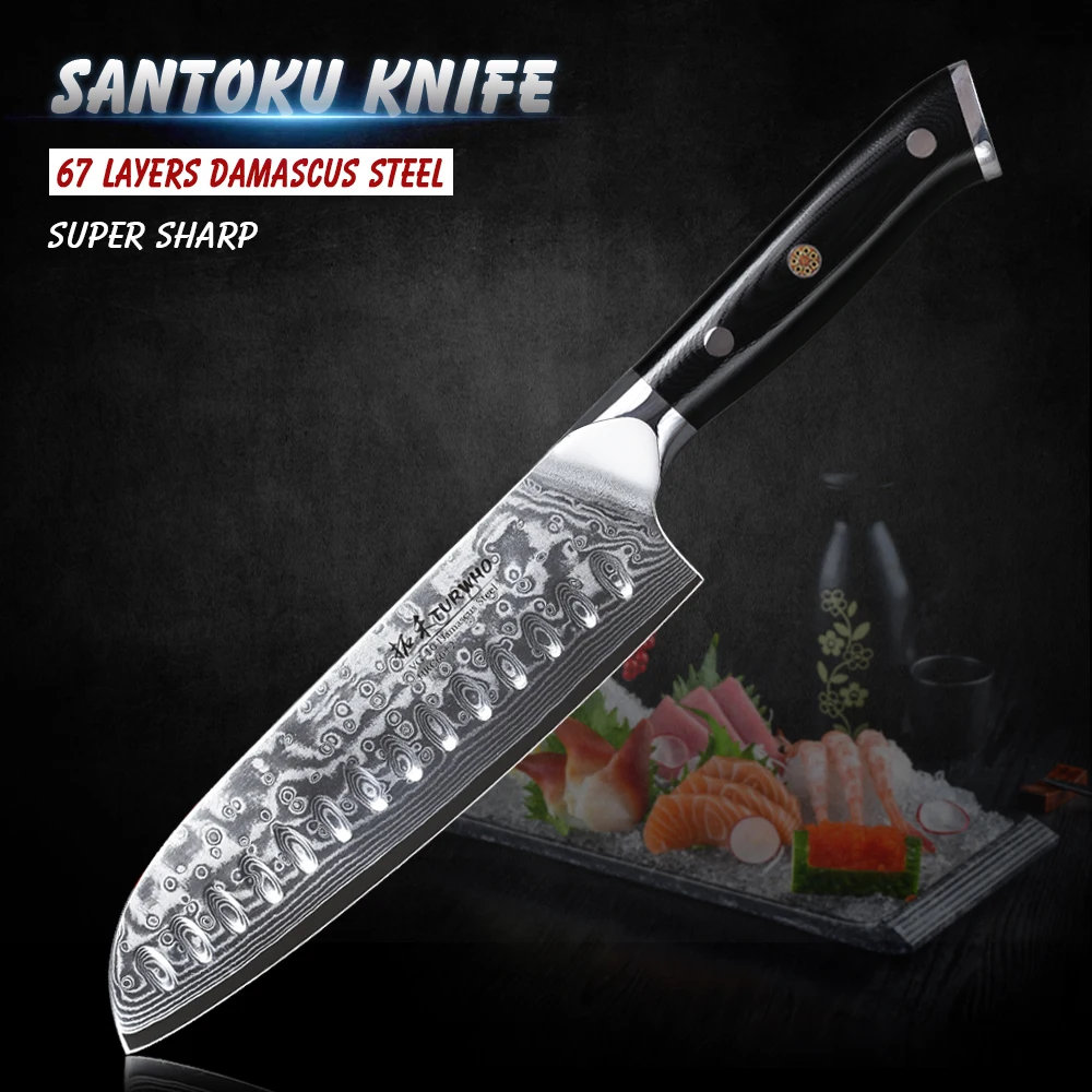 Turwho 7 Inch Santoku Knife 67 Layers Damascus Steel Japanese Chef Knife Stainless Steel Professional Kitchen Knives G10 Handle Kitchen Knives Aliexpress
