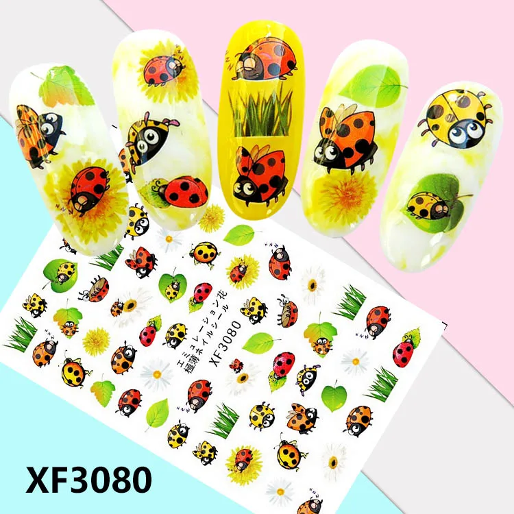 XF3080 Для девочек с изображением мультипликационных персонажей! Лак для ногтей задний клей дизайн ногтей стикер для украшения ногтей - Цвет: XF3080