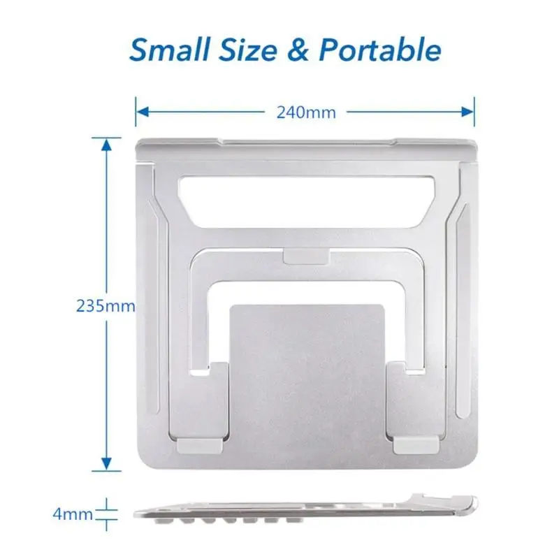 Складной держатель для планшета ноутбука Регулируемая подставка из алюминиевого сплава для 11-15,6 дюймов угол высоты Плавная подъем и спуск