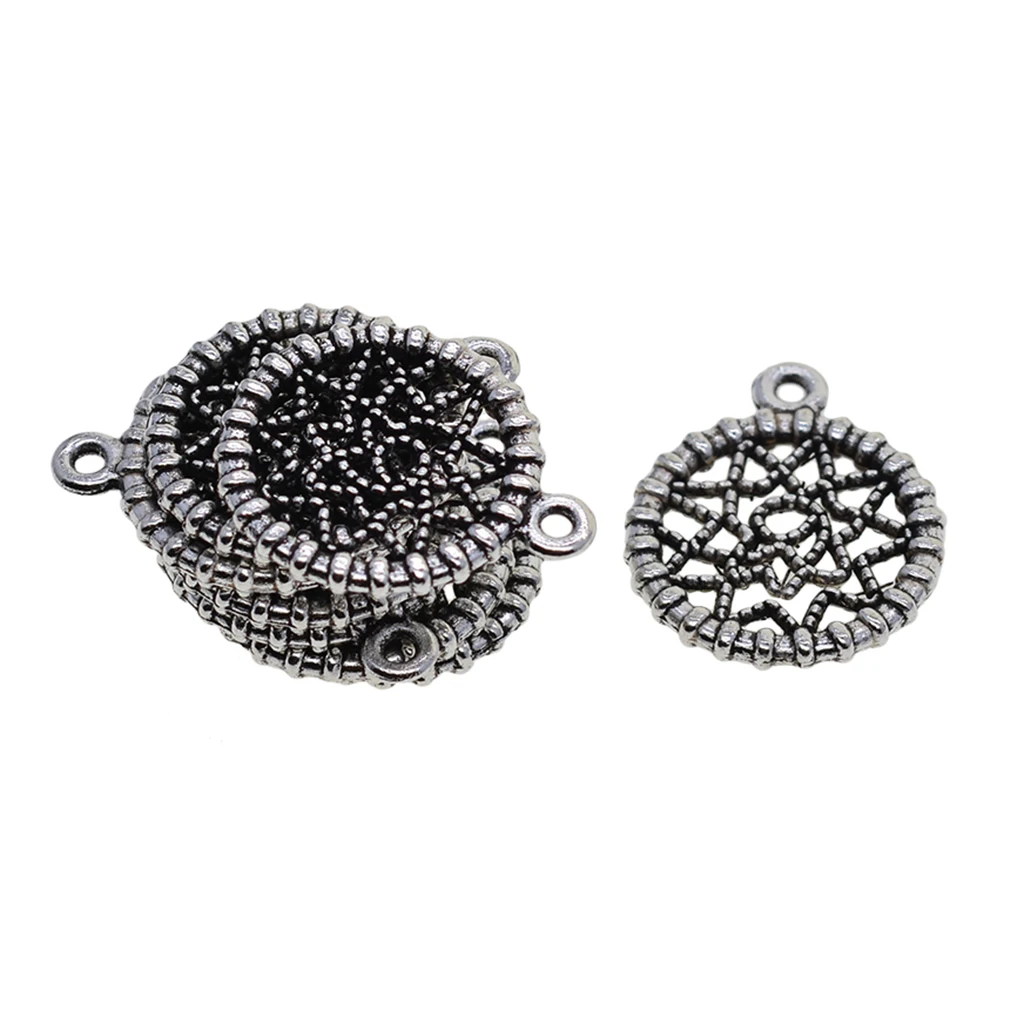 50pcs Tibetan silver color Dreamcatcher Charms Pendants Dangle Bead for Jewelry Making Craft fit Necklace Bracelet Choker Keyrings DIY