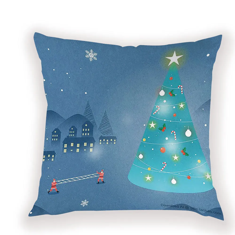 Christmas Decorations Cushion Cover Cartoon Santa Claus Cushion Decorative Bed Reindeer Case on The Pillow Merry Pillow Covers