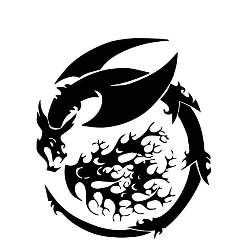 

Small Town 14.2CM*16.2CM Loong Mythological Creativity Pattern Car Sticker Bumper Decor Vinyl Decal Black/Silver C4-2190