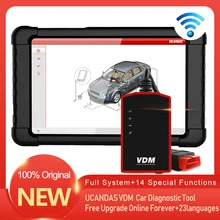 UCANDAS VDM WIFI USB OBD2 السيارات الماسح الضوئي المهنية كامل نظام رمز القارئ ABS DPF النفط إعادة OBD 2 سيارة أداة تشخيص