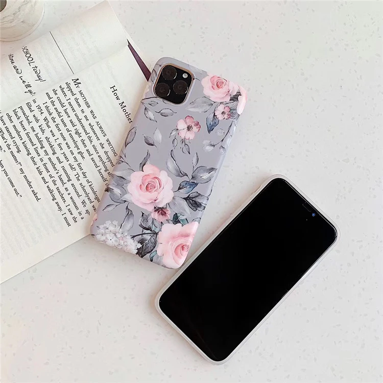 Простой Элегантный чехол для телефона с цветами для iphone 11 pro MAX XS Max X XR 8 7 6 Plus, мягкий матовый Модный чехол для девочки