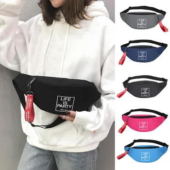 

Chest Crossbody Sling Bag Women Wild Men Women Canvas Waist Bag Letter Shoulder Messenger Crossbody Chest Bags Packs K822
