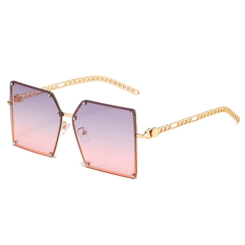 Luxury Square Sunglasses Women Brand Designer Travel Big Frame Sun Glasses Retro Fashion Gradient Lunette De Soleil Femme white sunglasses women Sunglasses