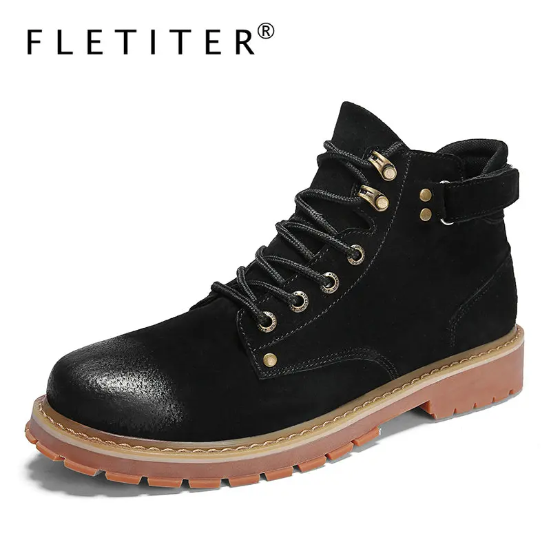 

Men High Quality Leather Boots Male Autumn Casual Motorcycle Ankle Botas Hombre Men Lace-Up Basic Boots Man Fashion Men Boots