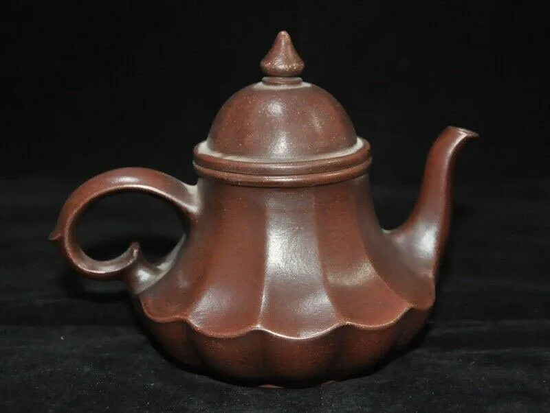 

wedding decoration 5" Marked Old Chinese yixing zisha pottery Hand-carving Teapot pot Tea Maker