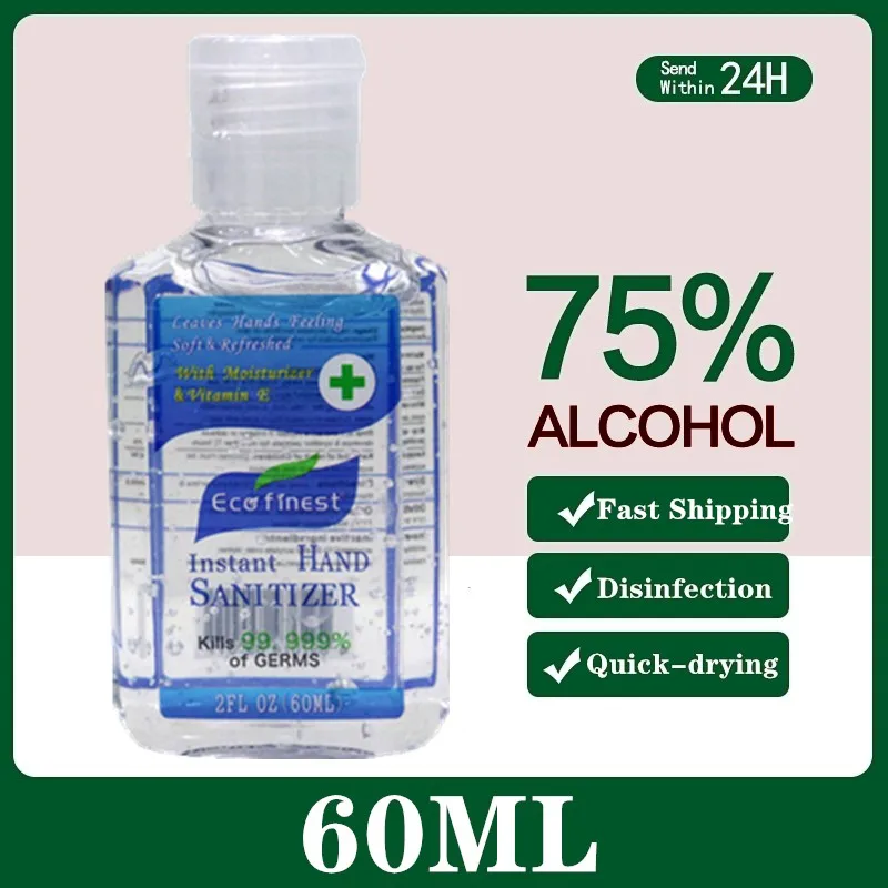 

60ML 1 pcs Free Shipping Portable 75% Alcohol Hand Sanitizer Gel Clean Moisturizing Disposable Antibacterial Soothing Hand Gel