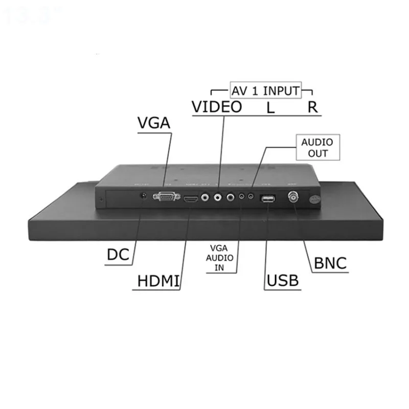 ZHIXIANDA 8 inch with HDMI VGA / D-Sub BNC AV USB input open frame desktop industrial monitor