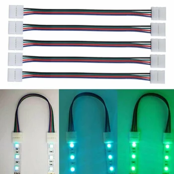 

LED Strip RGB Extension Cable Wire Adapter Clip Connector Kit For 5050 10mm 4Pin LED Strip Jumper Connectors Female Connectors