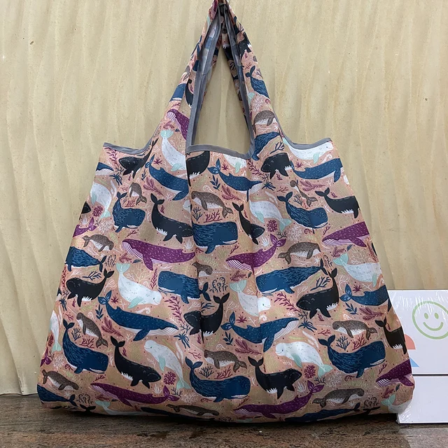 Large Size Reusable Shopping Bag Grocery Bag Oxford Cloth Environmental Protection Bag Travel Shoulder Bag Lady's Tote Bag 11020