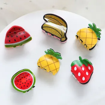 

Women Cute Cartoon Fruit Colorful Hair Claws Hairpins Fashion Girls Mini Hair Clips Barrettes Plastic Hair Accessories