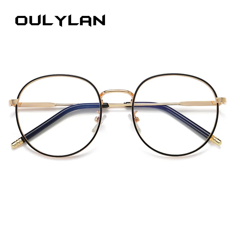 Oulylan, винтажные круглые оправы для очков, для женщин и мужчин, прозрачные оптические оправы, зеркальные оправы для очков, женские прозрачные очки