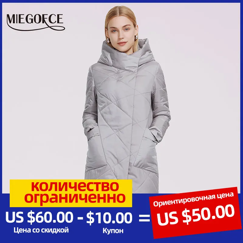 Coat Hooded-Jacket Parka Spring Autumn Womens Casual Windproof New MIEGOFCE Zipper Oblique-Design