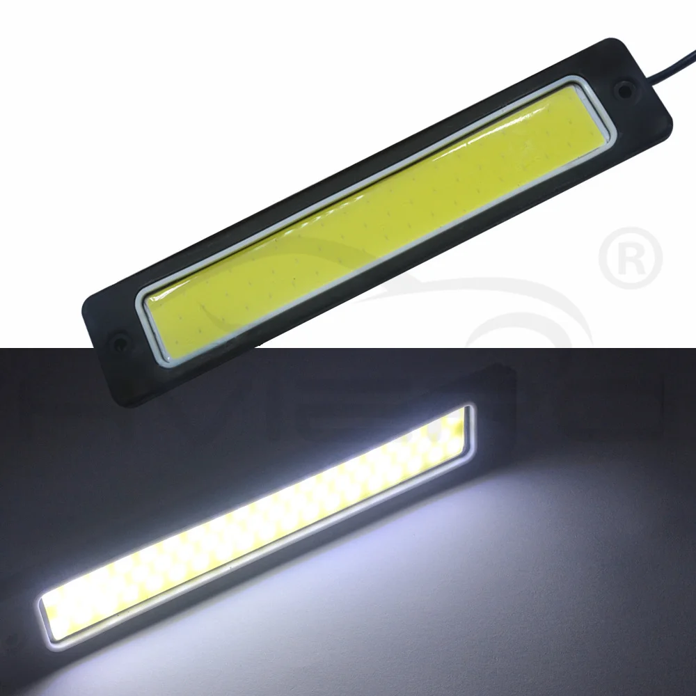 Hviero White COB DRL Silica LED DC 12V 19cm Daytime Running Light DRL Auto External Flexible Lights Waterproof Fog Lamp Car Styling
