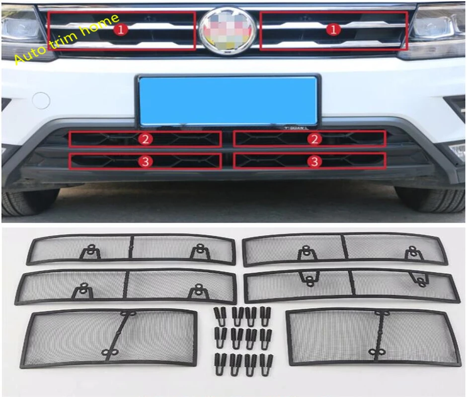 Аксессуары Lapetus подходит для Volkswagen VW Tiguan- Передняя сетка для скрининга насекомых передняя решетка защитная сетка накладка