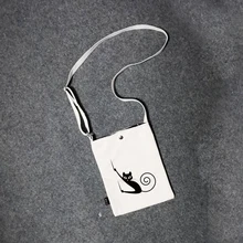 Маленькая девочка ребенок холст кошка сумка на плечо Подгонянная сумка через плечо сумка для ноутбука замена Регулируемая сумка на плечо ремень