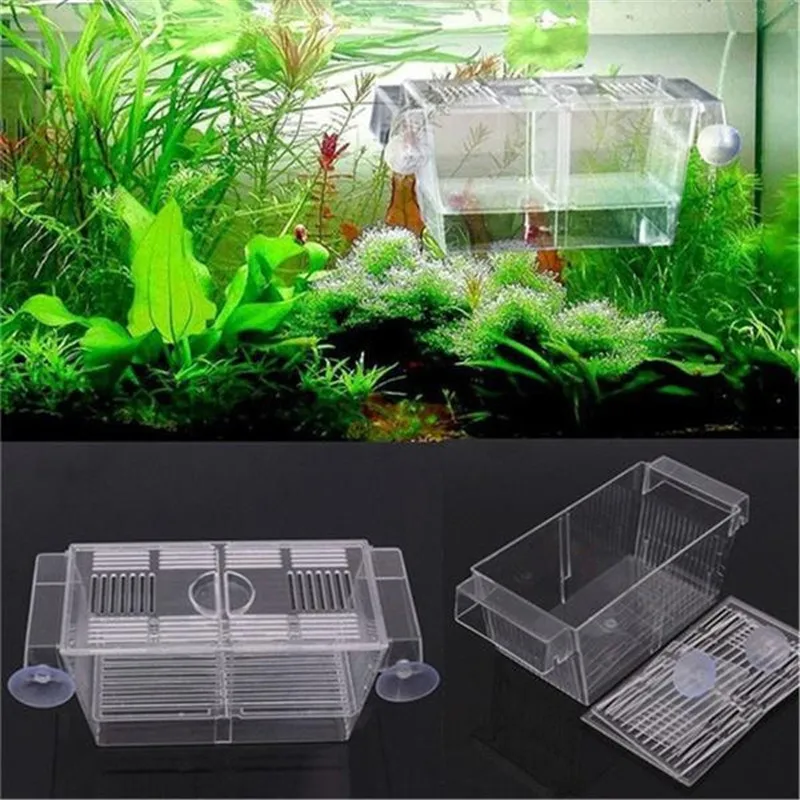Прозрачный пластиковый аквариум для рыб, изолирующая коробка для мальков, Люка, аквариум инкубатор, домашний инкубатор для рыб, коробка для разведения