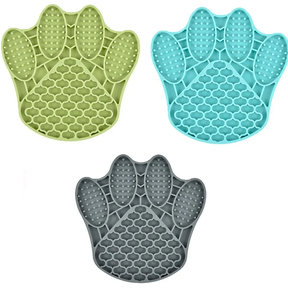 

Pet Dog Feeding Slow Food Bowl Claw-shaped Dispensing Mat Feed Plate Silicone Dog Lick Pad Safe No-Toxic Training Plate