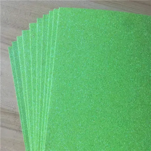 20*30 Cm Glitter Foam Paper Paper-Cut Scrapbook Sticker Kids DIY Craft Handmade Material Wedding Party Decoration Spong Paper lt green
