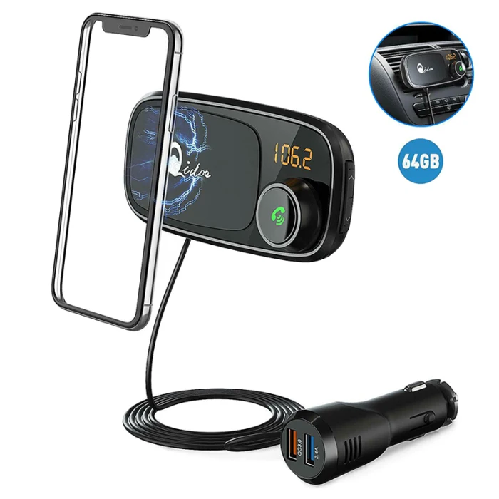Автомобильный Bluetooth fm-передатчик с магнитным держателем для телефона QC 3,0 зарядка MP3 музыкальный плеер GDeals