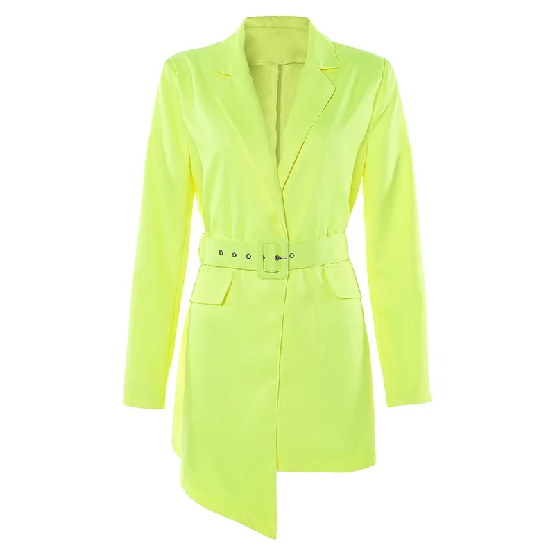 neon yellow blazer dress