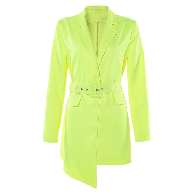 neon orange blazer dress