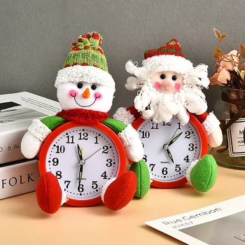 

Christmas Alarm Clock Santa Claus Snowman Desktop Alarm Clock For Children Xmas Gift Portable Clocks Home New Year Decoration