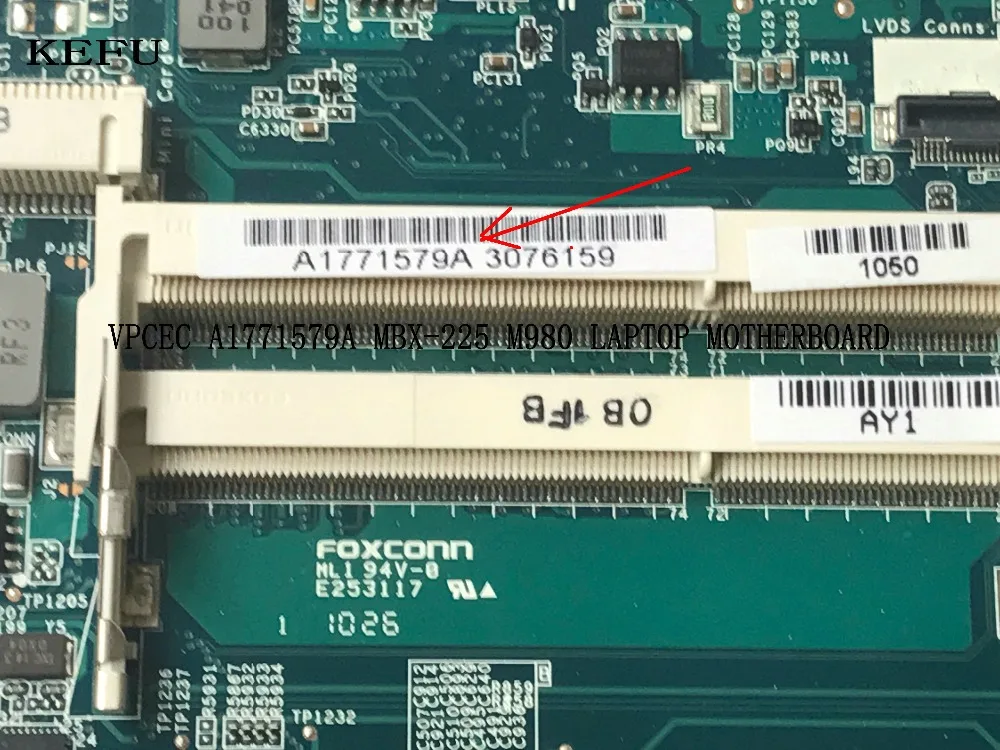 KEFU сток,, A1771579A MBX-225 M980(fit M981) REV: 1,1 для sony VPCEC серии, M981 материнская плата для ноутбука