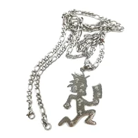 Large Etched Out Hatchet Man Charm Juggalo/Juggalette Necklace Pendant Stainless Steel Jewelry N Chain 4mm 24 In 1