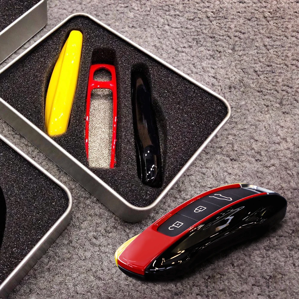 

Key cover case shell fob for Porsche Panamera 971 car holder shell remote protect cover 10th anniversary special memorial style