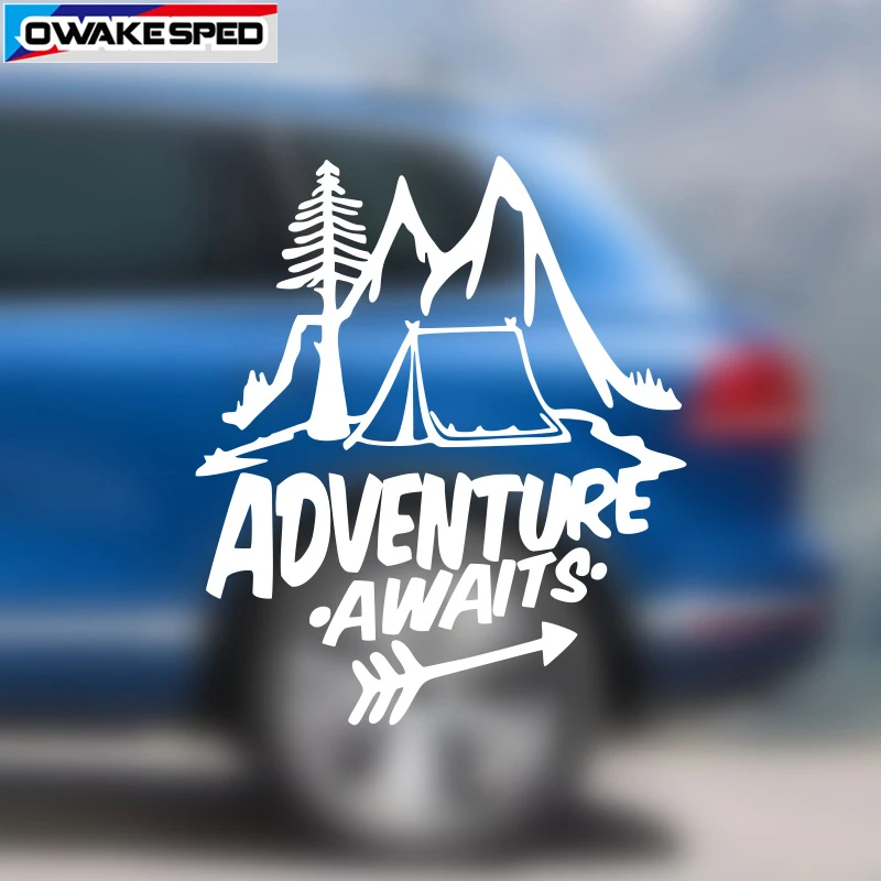 

1pcs 29cm ADVENTURE AWAITS Graphics Vinyl Decal Car Rear Windshield Decor Sticker Auto Body Waterproof Decals